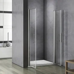 AICA Sanitaire Porte De Douche Battante 105x197cm Porte De Douche Installation En Niche Ouverte Vers L'intérieur Ou L'extérieur