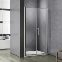 AICA Sanitaire Porte De Douche Battante 75x197cm Porte De Douche Installation En Niche Ouverte Vers L'intérieur Ou L'extérieur