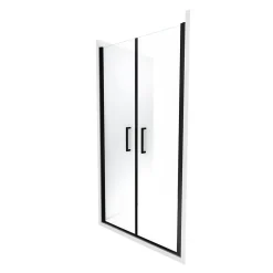 Porte De Douche|Galedo Porte de douche battante noir Saloon 80cm