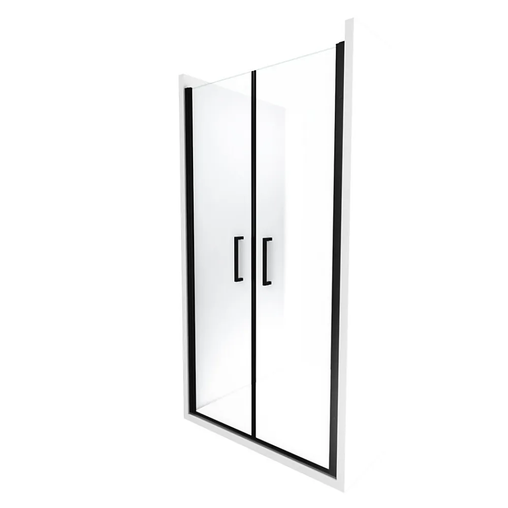 Porte De Douche|Galedo Porte de douche battante noir Saloon 80cm