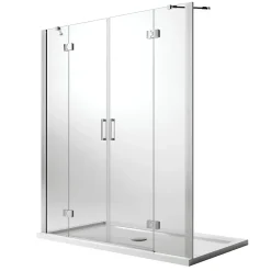 Porte De Douche| Porte de douche 200CM H190 Verre Transparent avec Easy-Clean mod. Flip Porte + Porte