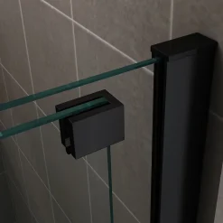Porte De Douche|Saniverre Porte de douche coulissante NAPOLIBLACK H.200 x L. 170 cm verre transparent 8 mm -