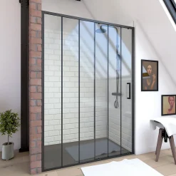 Galedo Porte de douche coulissante noir FactorX 120cm