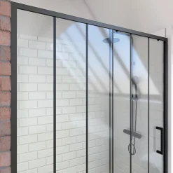Galedo Porte de douche coulissante noir FactorX 120cm