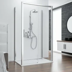 Schulte Porte de douche coulissante l.140 x H.200 cm, profilé chrome, Impériale 8
