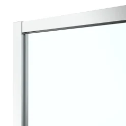 GoodHome Porte de douche coulissante l.120 x H.195 cm, bandes miroir, profilés alu chrome, Ledava