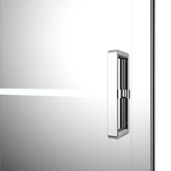 GoodHome Porte de douche coulissante l.120 x H.195 cm, bandes miroir, profilés alu chrome, Ledava
