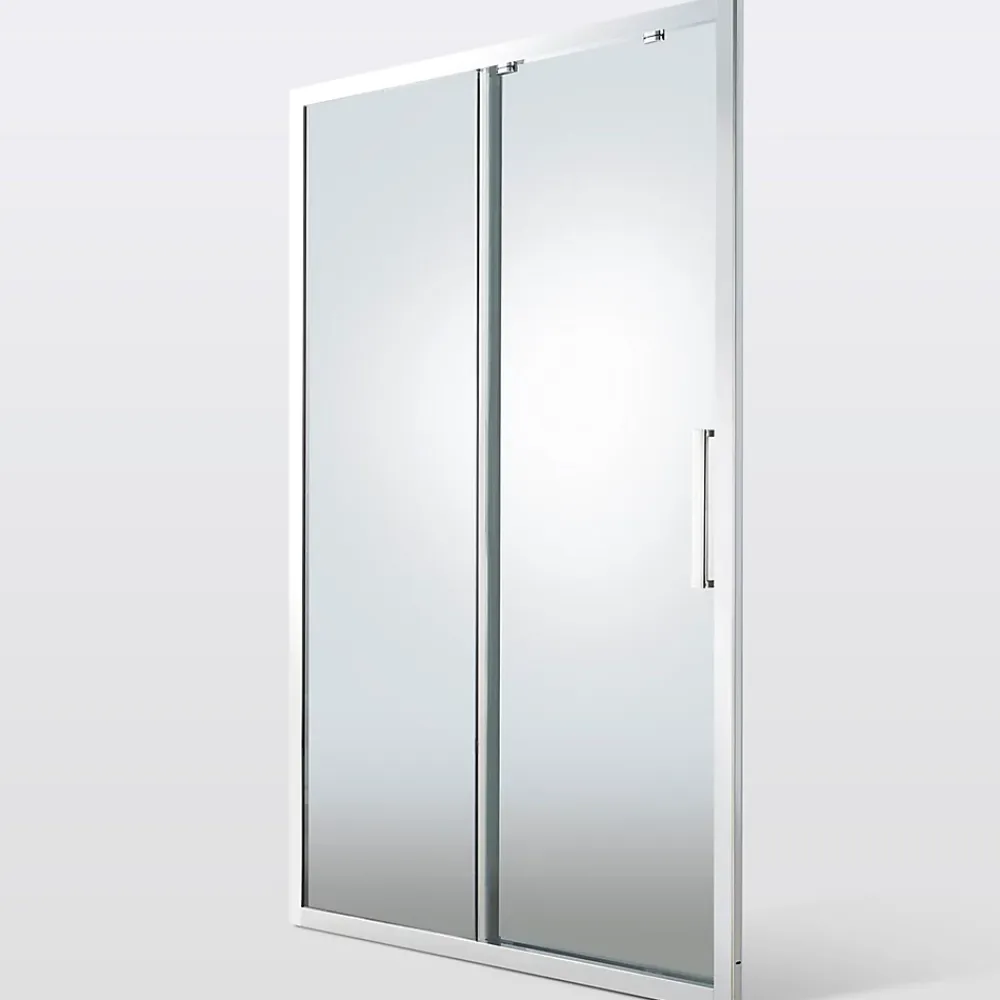 Cooke & Lewis Porte de douche coulissante Zilia verre fumé 140 cm