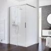 Schulte Porte de douche coulissante ouverture gauche l.140 x H.200 cm, verre transparent anticalcaire, profilé chromé, Imperial