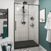 Porte De Douche|GoodHome Porte de douche coulissante Ezili transparent profilé noir 100 cm