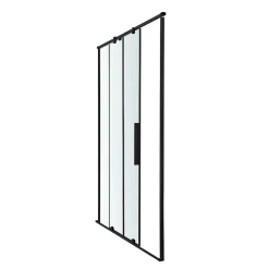 Porte De Douche|GoodHome Porte de douche coulissante Ezili transparent profilé noir 100 cm