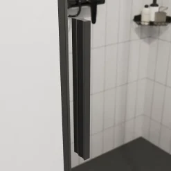 Porte De Douche|GoodHome Porte de douche coulissante Ezili transparent profilé noir 100 cm