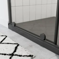 Porte De Douche|GoodHome Porte de douche coulissante Ezili transparent profilé noir 100 cm