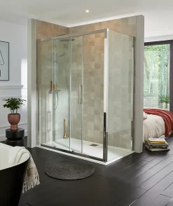 Cooke & Lewis Porte de douche coulissante Zilia transparent 160 cm
