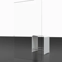 Schulte Porte de douche coulissante avec roulettes l.100 x H.200 cm, verre transparent anticalcaire, profilé noir mat, NewStyle