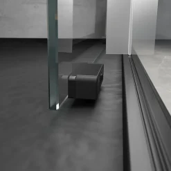 Porte De Douche|Schulte Porte de douche coulissante droite l.120 x H.200, verre transparent, profilé noir, Trend2.0