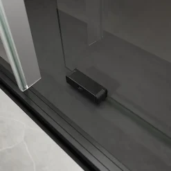 Porte De Douche|Schulte Porte de douche coulissante droite l.120 x H.200, verre transparent, profilé noir, Trend2.0