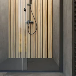 Porte De Douche|Schulte Porte de douche coulissante droite l.120 x H.200, verre transparent, profilé noir, Trend2.0