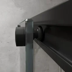 Porte De Douche|Schulte Porte de douche coulissante droite l.120 x H.200, verre transparent, profilé noir, Trend2.0