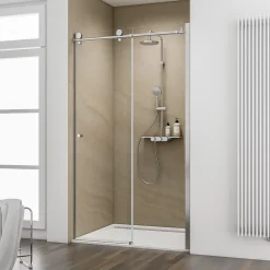 Porte De Douche|Schulte Porte de douche coulissante l.120 x H.200 cm, verre transparent anticalcaire, profilé chromé, MasterClass