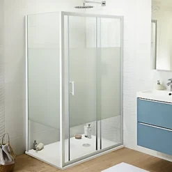 Porte De Douche|Cooke & Lewis Porte de douche coulissante Onega sérigraphié 120 cm