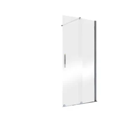 Schulte Porte de douche coulissante avec roulettes l.100 x H.200 cm, verre transparent anticalcaire, profilé chromé, NewStyle
