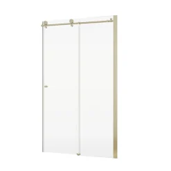 Porte De Douche|Schulte Porte de douche coulissante l.140 x H.200 cm, verre transparent, profilé doré mat, MasterClass