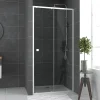 Porte De Douche|Galedo Porte de douche coulissante blanc Spot transparent 100cm