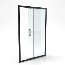 Porte De Douche|Aurlane Porte de douche coulissante 120x200 cm - Verre transparent - Profilé Noir - CRUSH