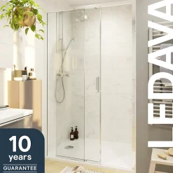 Porte De Douche|GoodHome Porte de douche coulissante PMR l.120 x 195 cm, profilés finition chrome, Ledava