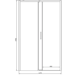 Porte De Douche|GoodHome Porte de douche coulissante PMR l.120 x 195 cm, profilés finition chrome, Ledava