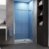 AICA Sanitaire Porte de douche coulissante 150cm en 5mm verre trempé porte de douche Hauteur 190cm Installation en niche