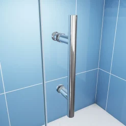 AICA Sanitaire Porte de douche coulissante 150cm en 5mm verre trempé porte de douche Hauteur 190cm Installation en niche