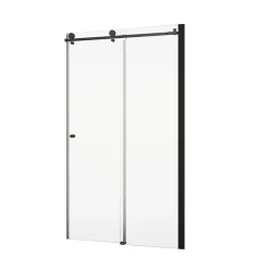 Porte De Douche|Schulte Porte de douche coulissante l.160 x H.200 cm, verre transparent, profilé noir mat, MasterClass