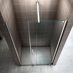 Saniverre Porte de douche coulissante NAPOLI H.200 - largeur 130 cm verre transparent 8 mm -