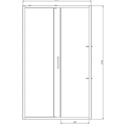 GoodHome Porte de douche coulissante l.120 x H.195 cm, profilés alu noir, Ledava