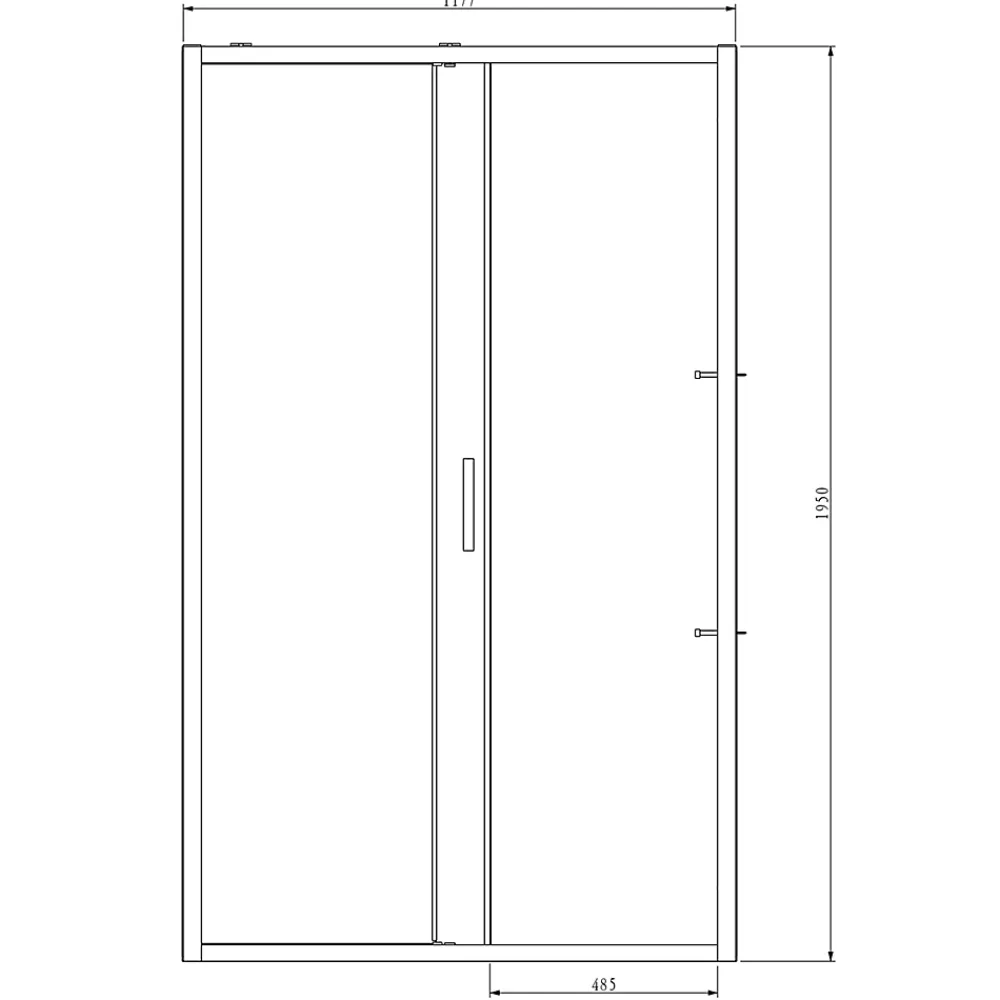 GoodHome Porte de douche coulissante l.120 x H.195 cm, profilés alu noir, Ledava