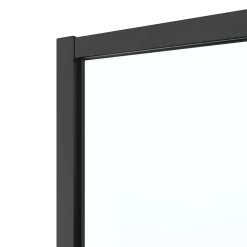 GoodHome Porte de douche coulissante l.120 x H.195 cm, profilés alu noir, Ledava