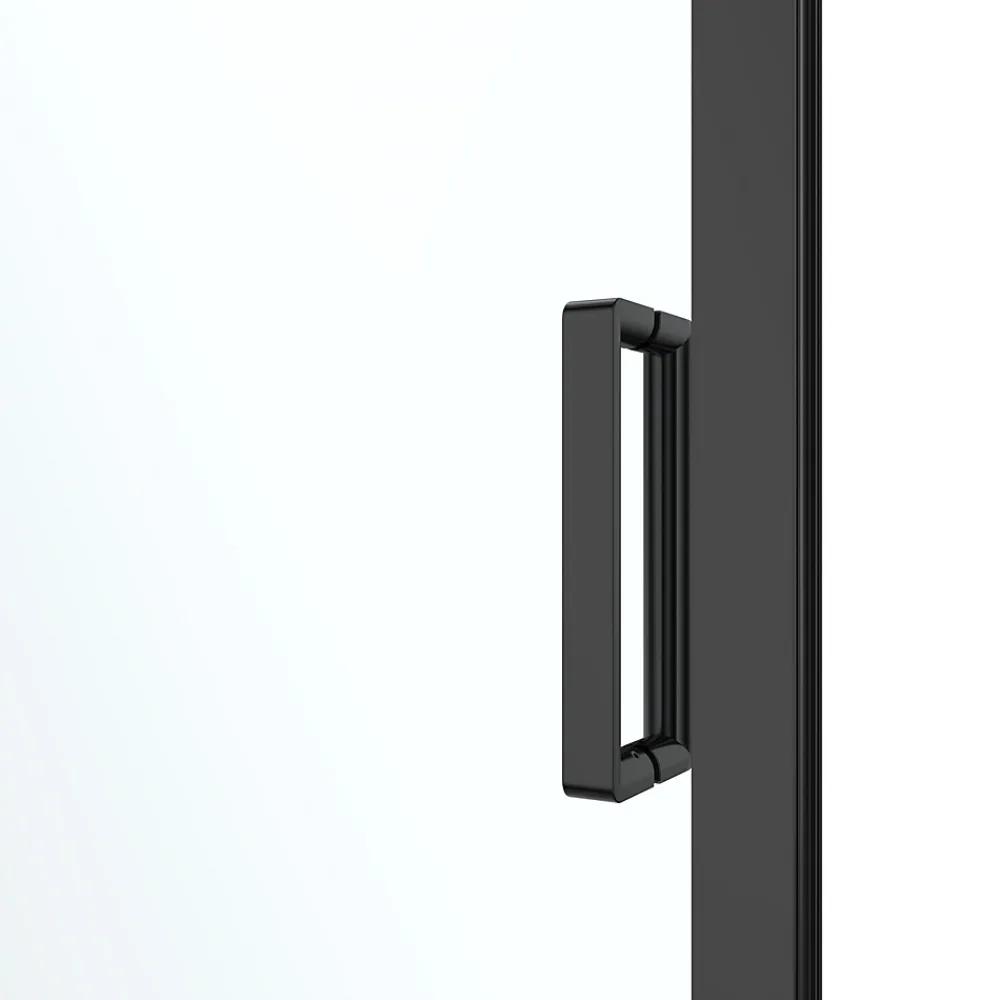 GoodHome Porte de douche coulissante l.120 x H.195 cm, profilés alu noir, Ledava
