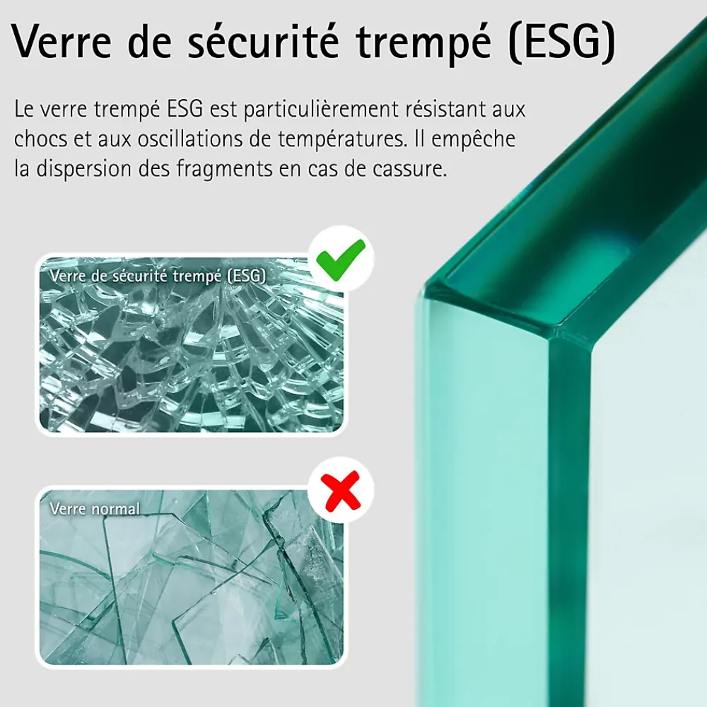 Schulte Porte de douche coulissante l.120 x H.200 cm, verre transparent anticalcaire, profilé chromé, Impériale 9