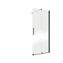 Schulte Porte de douche coulissante avec roulettes l.120 x H.200 cm, verre transparent anticalcaire, profilé noir mat, NewStyle