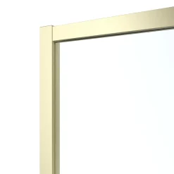 GoodHome Porte de douche coulissante l.120 x H.195 cm, verre transparent, profilés alu finition doré brossé, Ledava