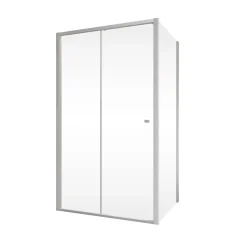 Porte De Douche|Schulte Porte de douche coulissante avec paroi latérale gauche l.120+90 x H.200 cm, verre transparent, profilé alu-argenté, Trend2.0