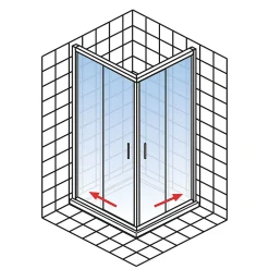 Schulte Porte de douche coulissante en accès d'angle l.90 x L.90 x H.180 cm, Sunny Vita