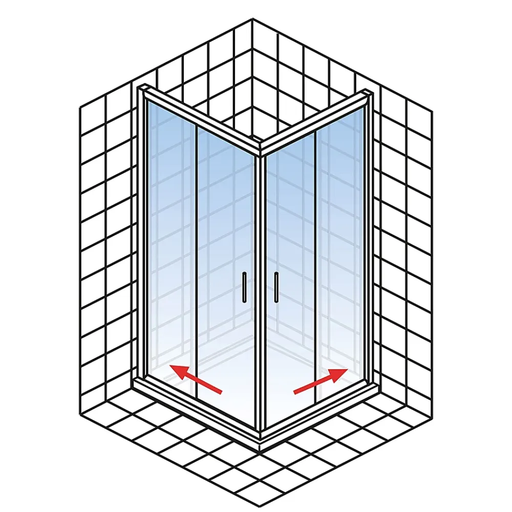 Schulte Porte de douche coulissante en accès d'angle l.90 x L.90 x H.180 cm, Sunny Vita