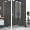 Paroi De Douche|Galedo Porte de douche coulissante et paroi l.140 + 80 x H.185 cm profilés blancs, Spot