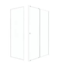 Paroi De Douche|Galedo Porte de douche coulissante et paroi l.140 + 80 x H.185 cm profilés blancs, Spot