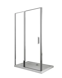 Porte De Douche|Laneri Porte de douche de 6 mm avec un petite paroi et une porte à battant dans la même ligne - 117-120 cm