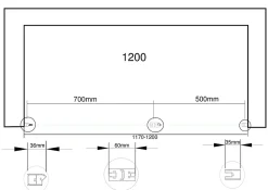 Porte De Douche|Laneri Porte de douche de 6 mm avec un petite paroi et une porte à battant dans la même ligne - 117-120 cm