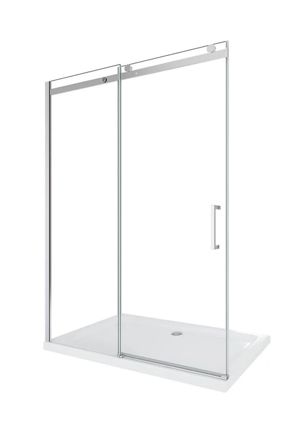 Porte De Douche|Laneri Porte de douche de 8 mm pour installation en niche H.190 avec ouverture coulissante et rèversible - 160 cm